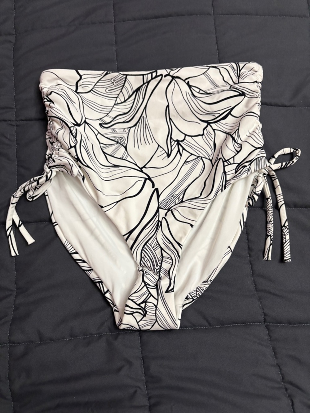 CALIA By Carrie Underwood Ruched Side Tie High Rise Swim Bottom - Size: S -NWOT
